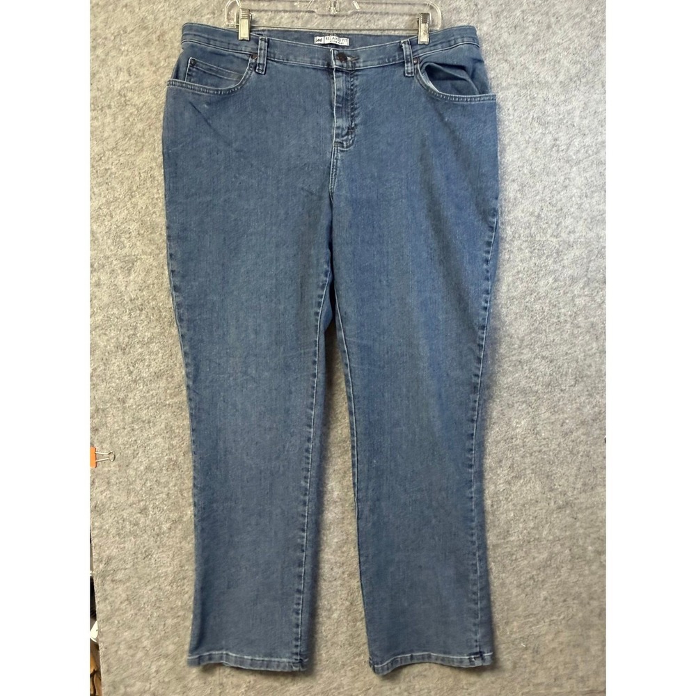 Lee Relaxed Fit At The Waist Medium Wash Blue Straight Leg Denim Jeans Womens
